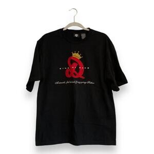 Mens King of Dads Black Red Embroidered Fathers Day Dad gift Tshirt Size Medium